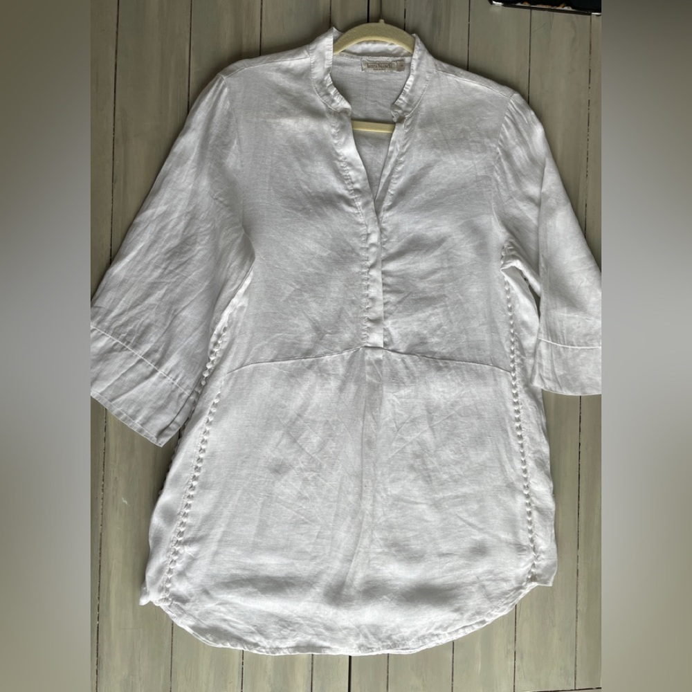 White Linen top or cover up